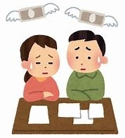 お金について悩む フリーイラスト