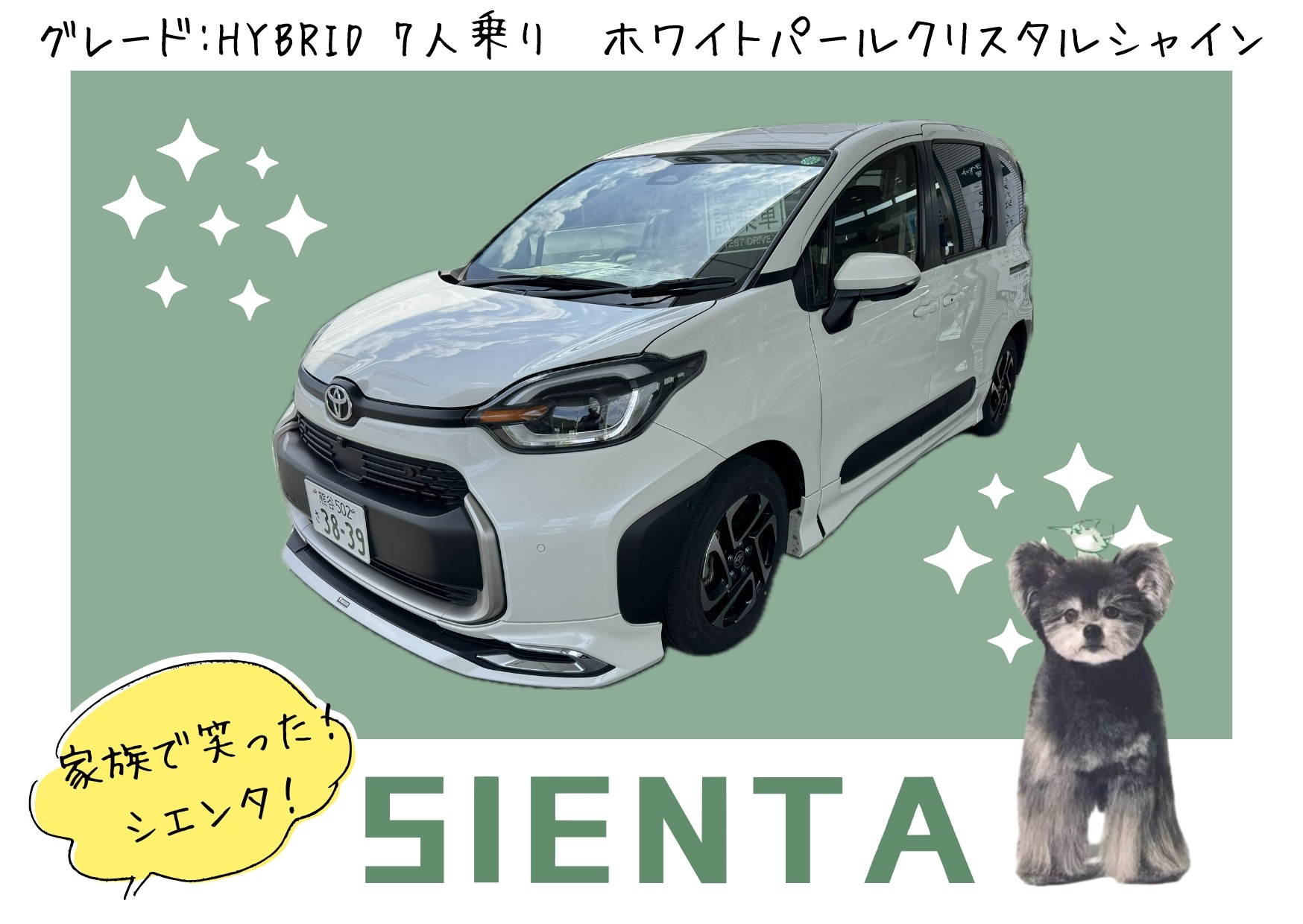 シエンタ　クリスタル　ガラス置物　大 シエンタ クリスタル ガラス置物 大